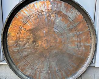 Large Engraved Copper Tray