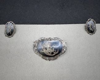 Vintage ThaiSiam Silver Nielloware