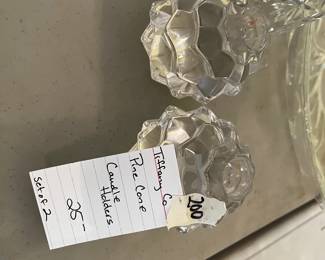 #200 Tiffany Pine Comb Candle Holders Set of 2 $25.00