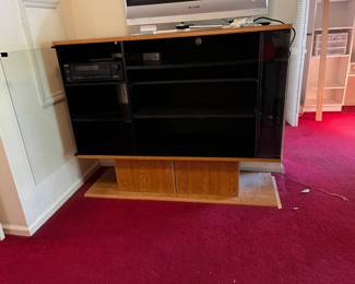 #87 Laminate TV Entr. Center w/1 glass Door & 1 Glass door for DVD's - 60x19x47 $20.00 YOU MOVE