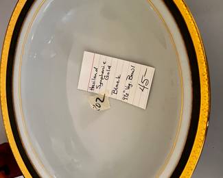 #202 Haviland Black & Gold Vegetable Bowl $40.00