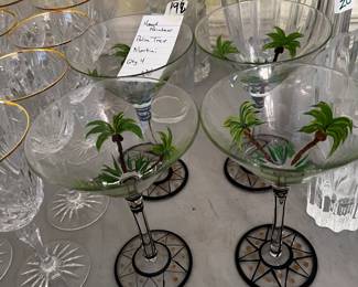 #198 Hand-Painted Palm Tree Martini Glasses - set of 4 $24.00
