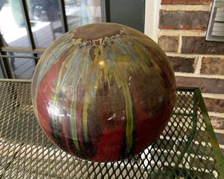 #44 Rust/Green/mustard Gazing Ball $30.00