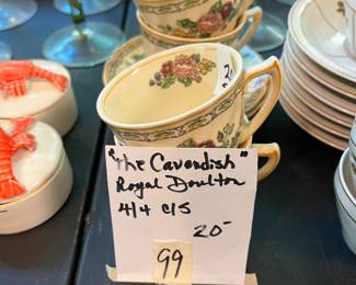 #99 The Cavendish" Royal Doulton 4/4 Cups/Saucers $20.00