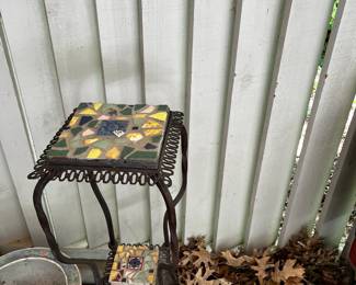 #36 Mosaic Tile Top Fern Stand - 12sq x 32 (top removes) $30.00
