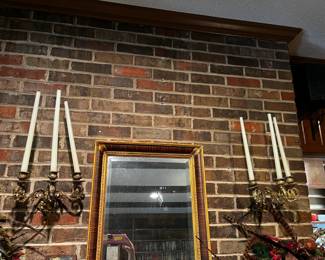 #82 Brass 3 candle Wall Sconces - set of 2 $40.00