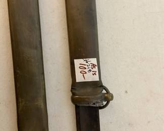 #218 Antique brass and metal sabor sword 36 inches long as is $100.00