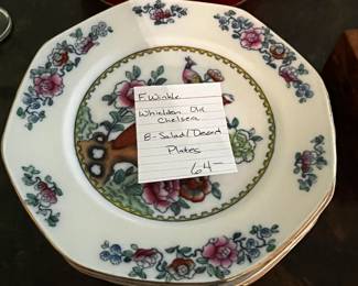 #146 F. Winkle Whieldon Old Chelsea 8 Salad/dessert Plates $64.00