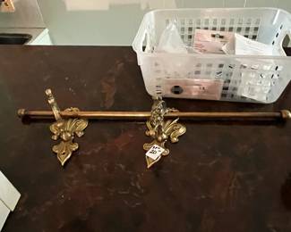 #148 Brass 3 pc Towel Holder $20.00