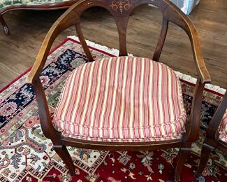#13 Wood Barrel Shape Chair w/attached cushion $100.00
