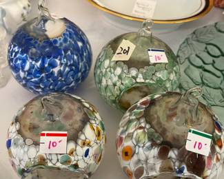 #201 Set of 4 Hand-Blown Hanging Candle Holders $40.00
