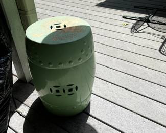 #45 Lime Garden Stool (as is paint on Top) - 11x18 $20.00