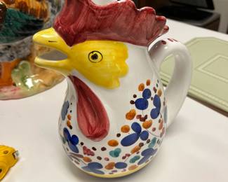 #56 Ceramic Chicken - Hand-painted in Italy - 9" Tall $20.00