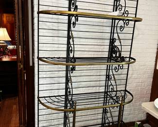 #59 Brass/Black Metal 4 shelf Bakers Rack - 48x15x84 $175.00