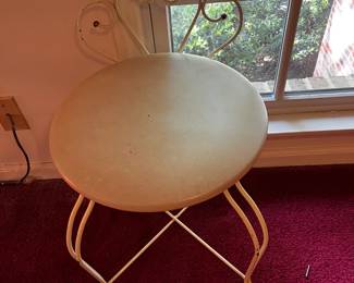 #86 White Vinyl Seat Vanity Stool - 17"Tall $25.00