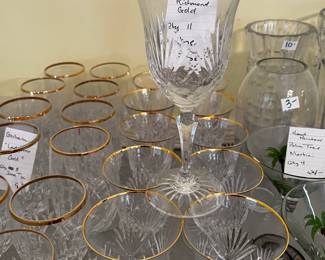 #195 Rogaska Richmond Gold White Wine Glasses - set of 11 $150.00