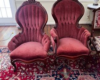 #11 His/her Parlor Rose Channel Back Chair $150.00
