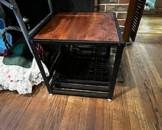 #79 Metal/Wood 2 Shelf End Table - 20square x 20 $20.00