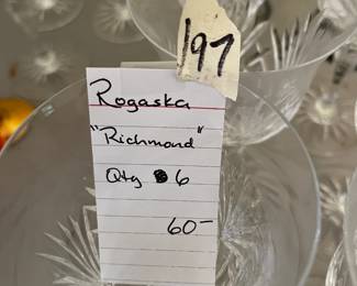 #197 Rogaska Richmond Gold Red Wine Glasses - Set of 6 $60.00