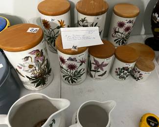 #156 Portmeirion The Botanic Garden - made in Britian - 5 pc Cannister Set $55.00
#157 Portmeirion The Botanic Garden - Set of 3 Tall Cannisters $40.00