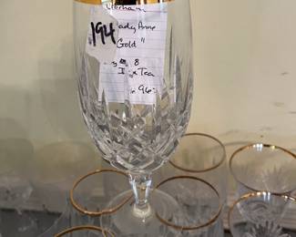 #194 Gorham "Lady Ann" Gold Edging Set of 8 Ice Tea $96.00