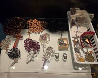 Rosaries, religious medals, rings, and crucifixes
