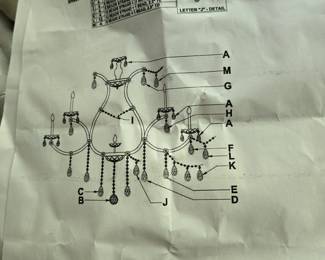 New crystal chandelier instruction sheet