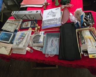 Art supplies - canvases, paper, paints, tools