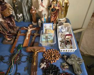 Religious articles - crucifixes, rosaries, medallions, & statues