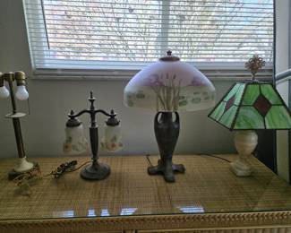 Selection of antique & vintage lamps