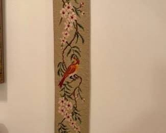 Beautiful handmade needle point wall hanging 59”