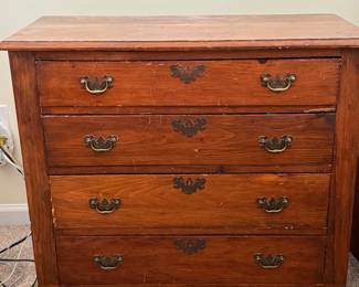 Antique 4 drawer chest 32”w x 28” h