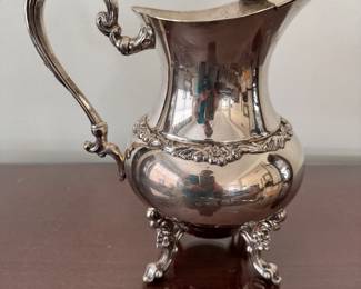 Ornate vintage silver plated pitcher