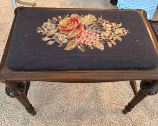 Hand made needle point bench circa 1940’s