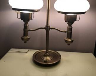 Antique double arm student lamp