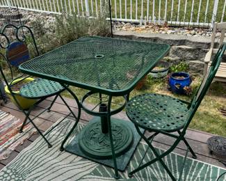 3 piece small patio set with umbrella (not pictured)