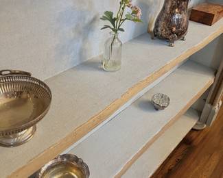linen lined shelves
