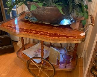 Italian inlay bar/ tea cart