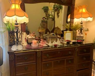 dresser and mirror