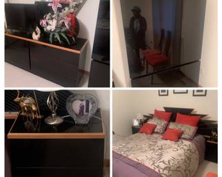 Beautiful queen size bedroom set with mattress looks brand new $450