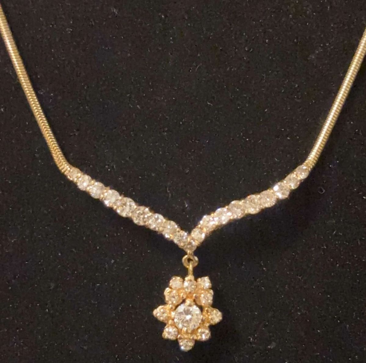 Vintage 14K Gold And Diamond Necklace