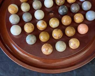 Vintage Bombay Go. Marble Solitaire Game