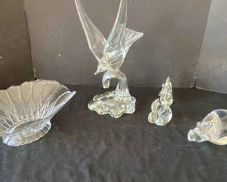 All Glass Figurines With One Being Murano Maybe More