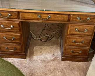 Vintage Seven Drawer Desk