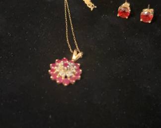 10K Gold Necklace And Earrings