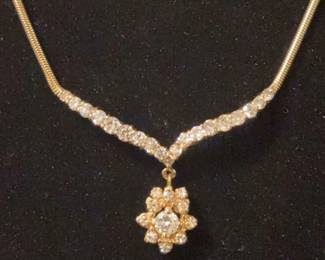 Vintage 14K Gold And Diamond Necklace