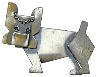 Sterling Silver BEAU Stylized Dog Pin