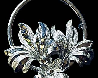 Stuning Sterling Silver Floral Brooch