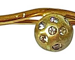 14K CZ Bar Pin Authenticated