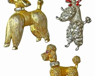 Vintage Poodle Brooches